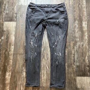 SERENEDE Distressed Gray Women's Jeans, 42